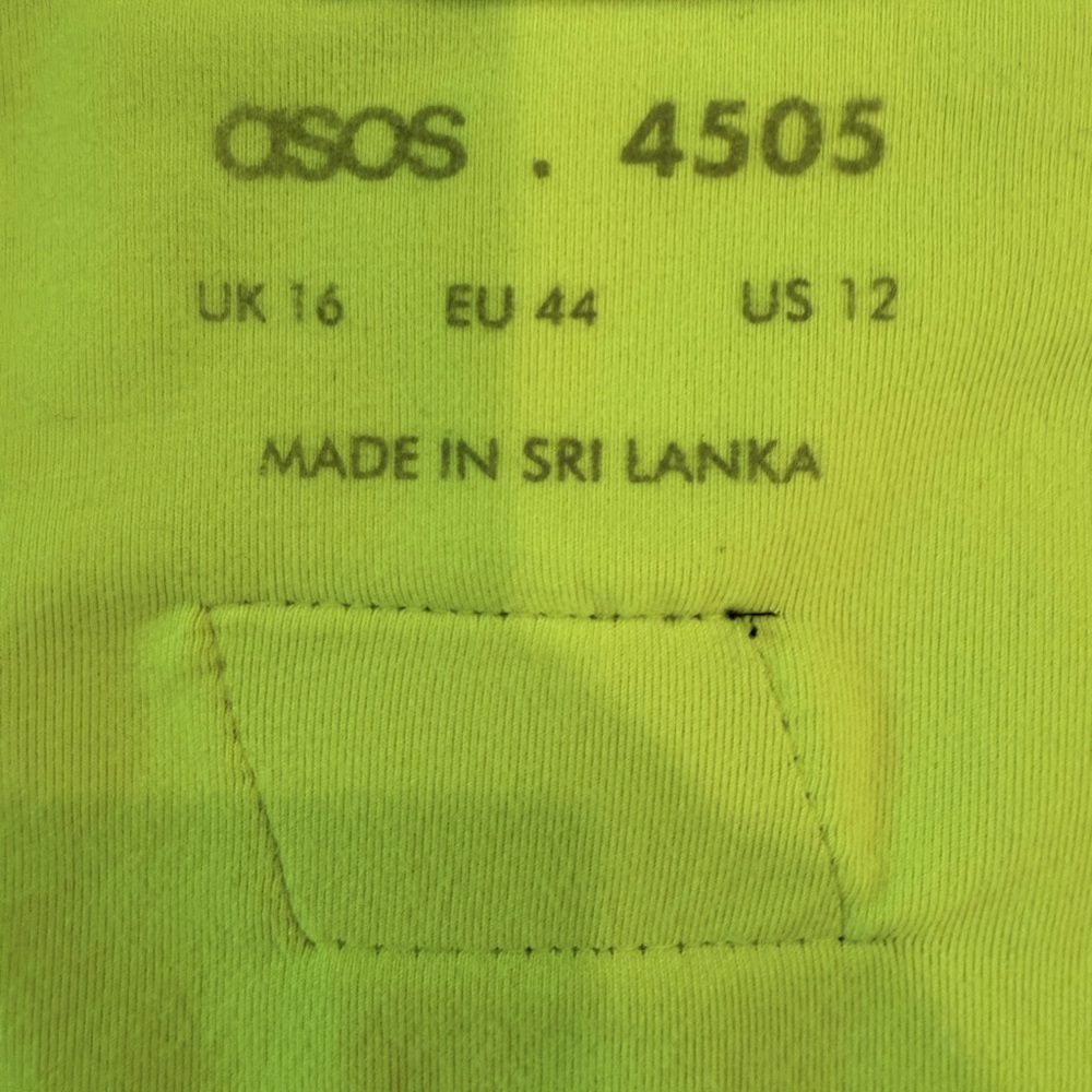 ASOS 4505 Neon Yellow Twist Front Crop Top - Picture 4 of 7